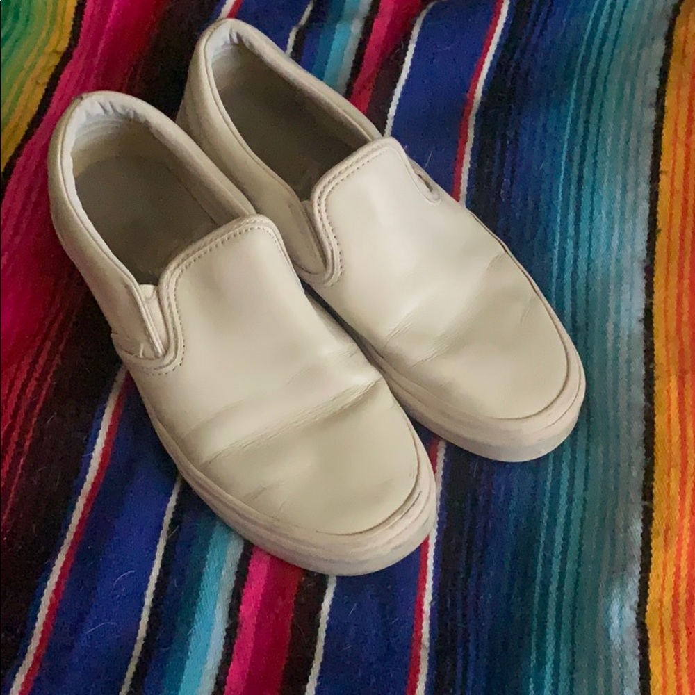 VANS Pearl White Slip Ons